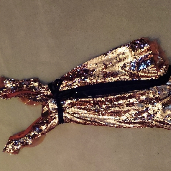 Free People NEW Tribeca Gold Sequin Mini Party Dress Size 2 - Picture 3 of 12